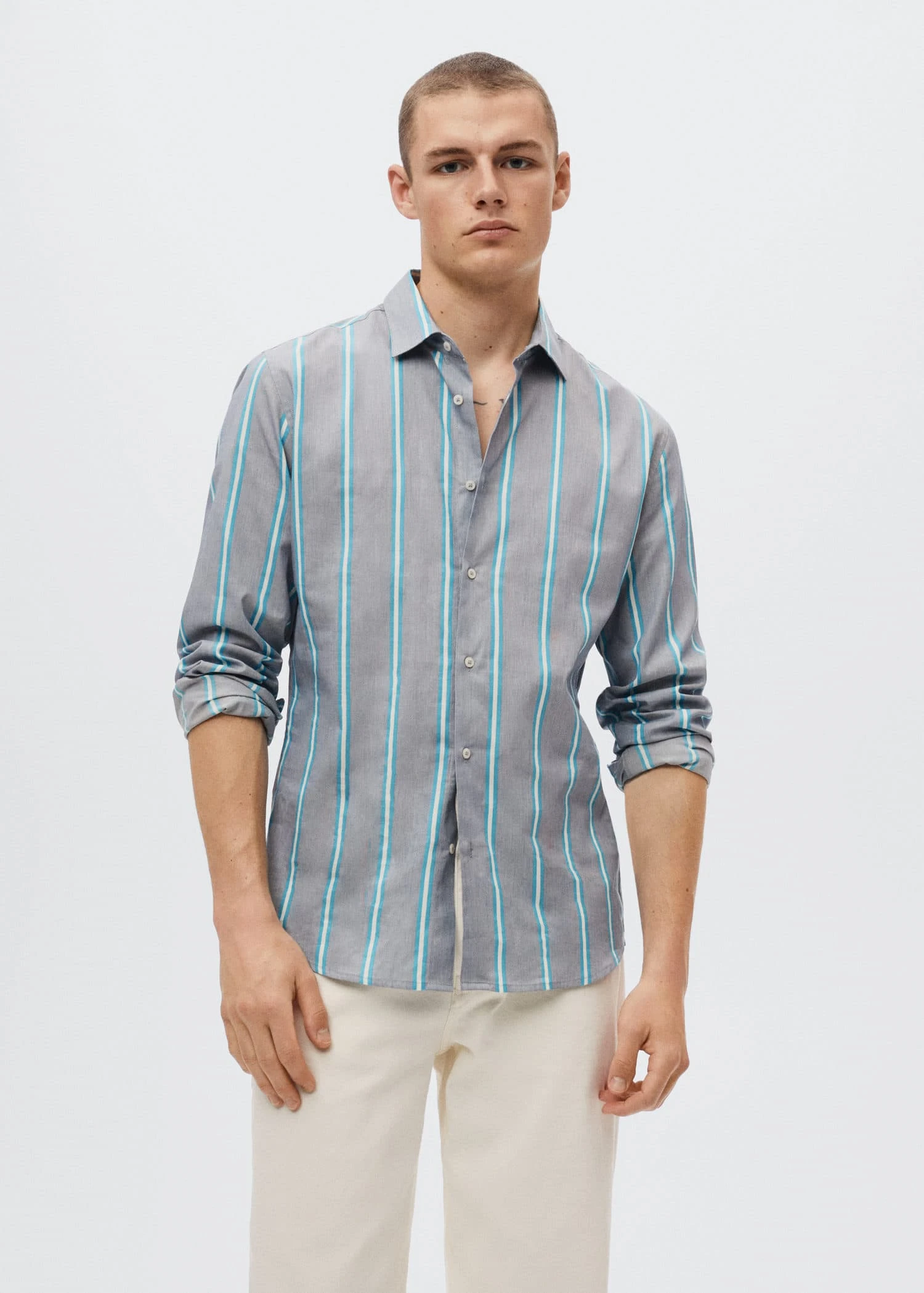 Chemise Slim Fit Coton Rayée 3 Chemise Slim Fit Coton Rayée