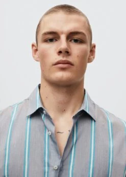 Chemise Slim Fit Coton Rayée 14 Chemise Slim Fit Coton Rayée -Vêtements Pascher 37040777 56 D1