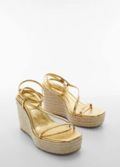 Sandales Compensées Lanières Métallisées -Vêtements Pascher 47005929 OR