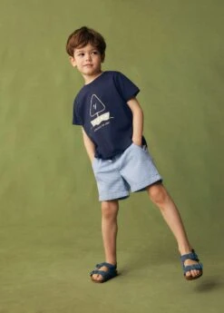 Bermuda En Coton à Rayures