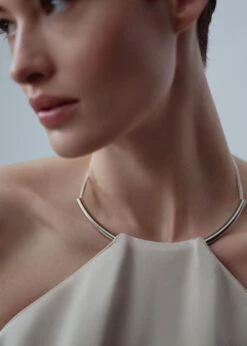 Robe En Satin à Col Rigide -Vêtements Pascher 47076712 08 D1