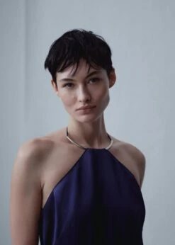 Robe En Satin à Col Rigide -Vêtements Pascher 47076712 57 D1