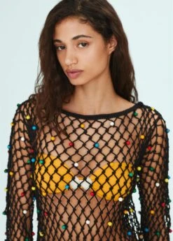 Robe Maille Filet Détails Perles -Vêtements Pascher 57000378 99 D1