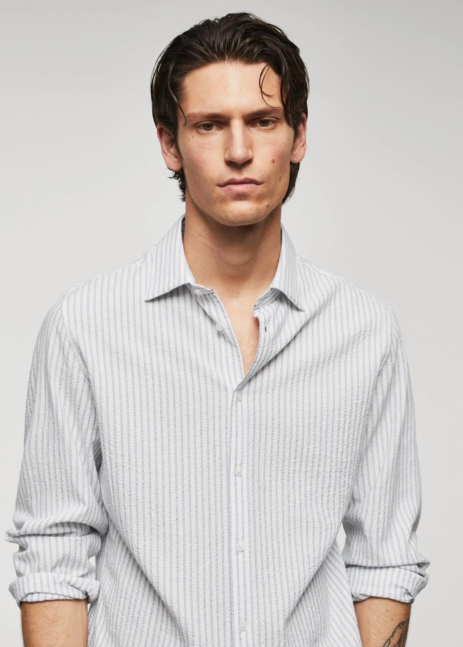 Chemise 100 % Coton Seersucker Rayures 6 Chemise 100 % Coton Seersucker Rayures – Image 4