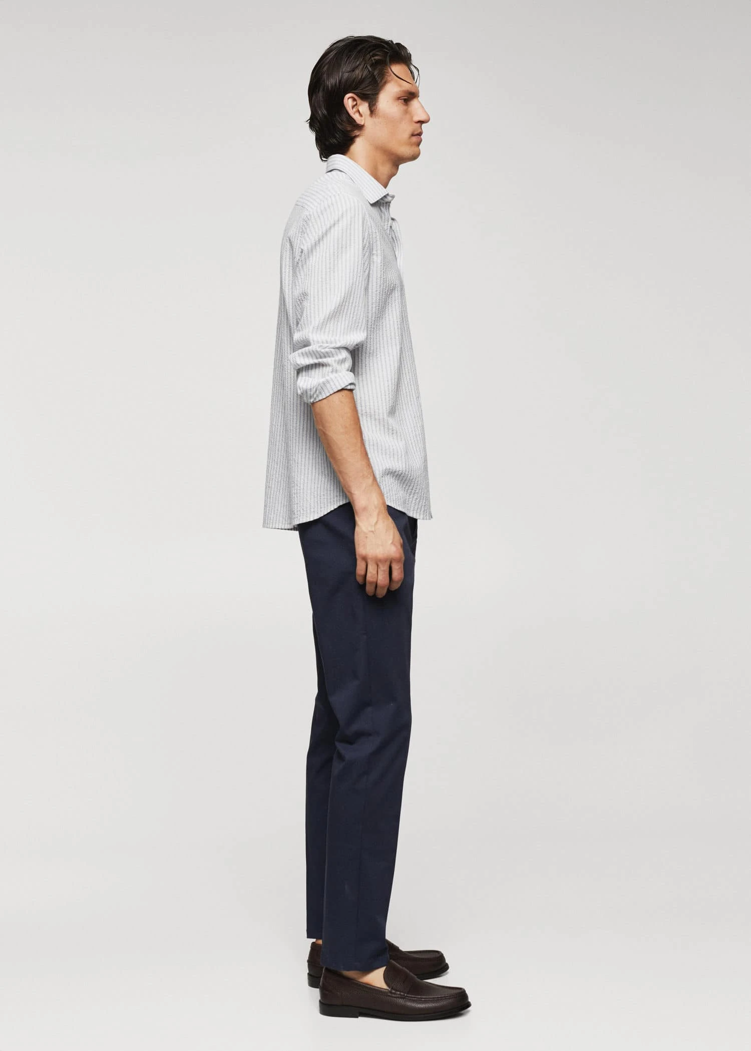 Chemise 100 % Coton Seersucker Rayures 7 Chemise 100 % Coton Seersucker Rayures – Image 5