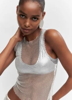 Top Maille Filet Détail Cristal -Vêtements Pascher 57001045 01 D1