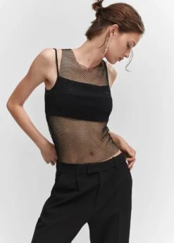 Top Maille Filet Détail Cristal -Vêtements Pascher 57001045 99