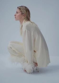 Chemise Satinée Détail Plumes -Vêtements Pascher 57001095 01 D1