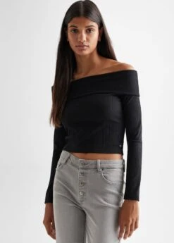 T-shirt épaules Dénudées Rayures