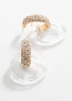 Boucles D'oreilles Entrelacées Cristal -Vêtements Pascher 57004047 OR D1