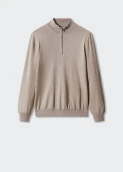 Pull-over 100 % Laine Mérinos Col Zippé -Vêtements Pascher 57004765 07 B