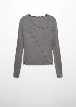 T-shirt Maille Côtelée Coutures Décoratives 13 T-shirt Maille Côtelée Coutures Décoratives -Vêtements Pascher 57005983 91 B