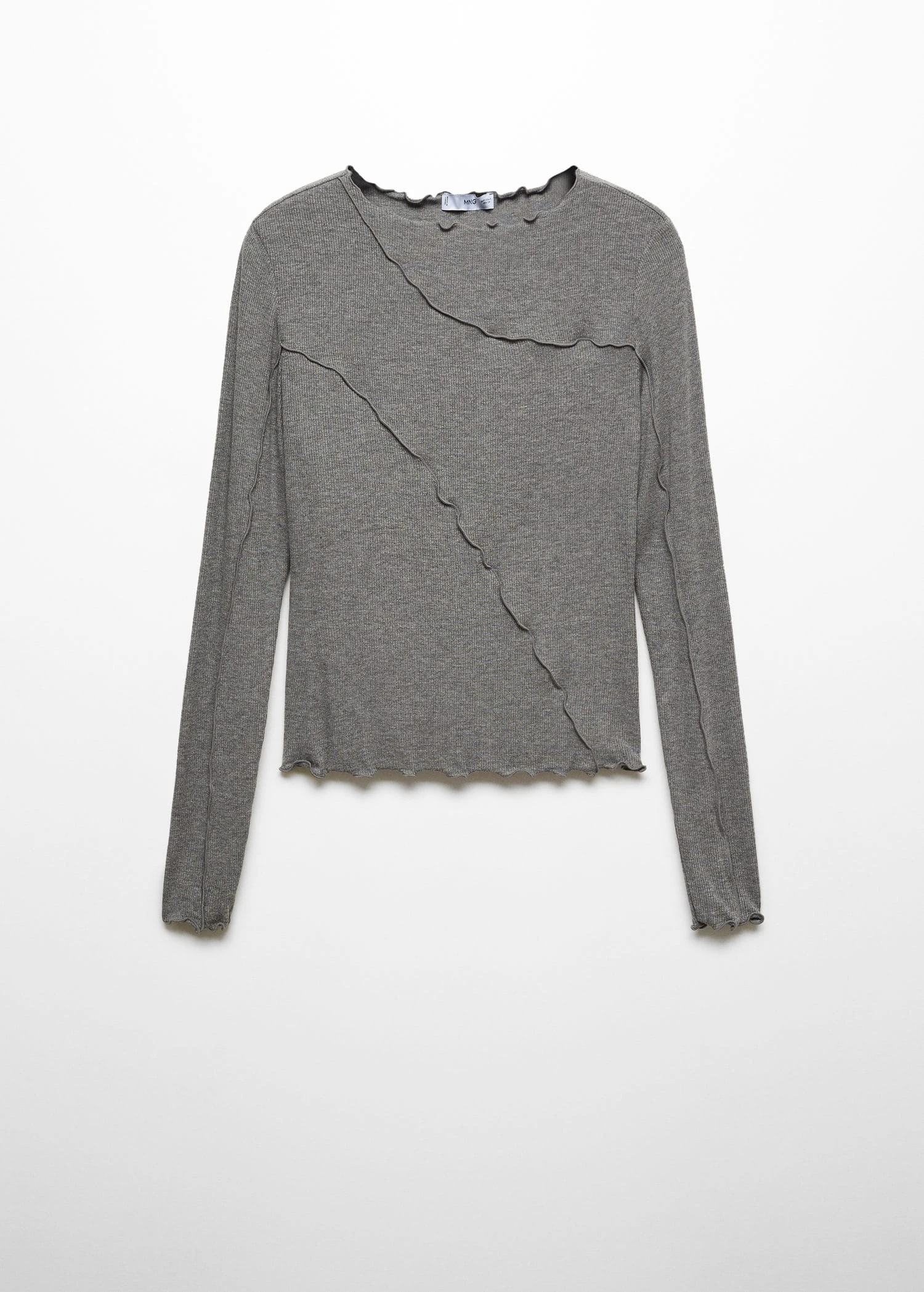 T-shirt Maille Côtelée Coutures Décoratives 8 T-shirt Maille Côtelée Coutures Décoratives – Image 6