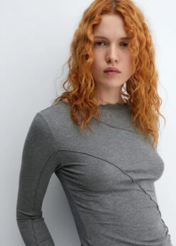 T-shirt Maille Côtelée Coutures Décoratives 11 T-shirt Maille Côtelée Coutures Décoratives -Vêtements Pascher 57005983 91 D1