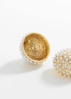 Boucles D'oreilles Sphère Détail Perles -Vêtements Pascher 57006015 OR D1