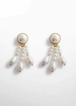 Boucles D'oreilles Triple Pendentif Perle