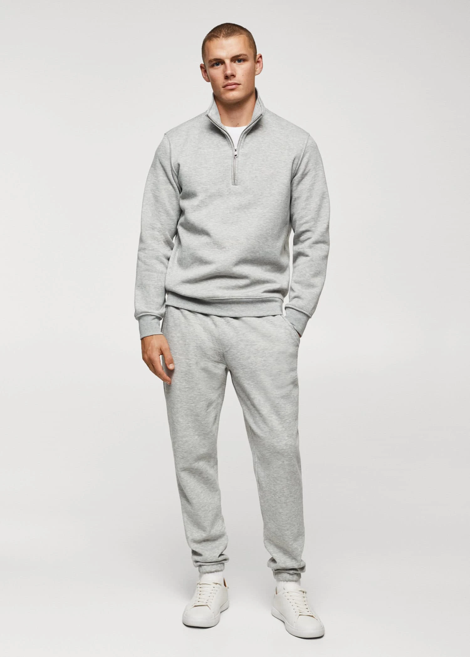 Sweat-shirt Coton Col Zippé 4 Sweat-shirt Coton Col Zippé – Image 2