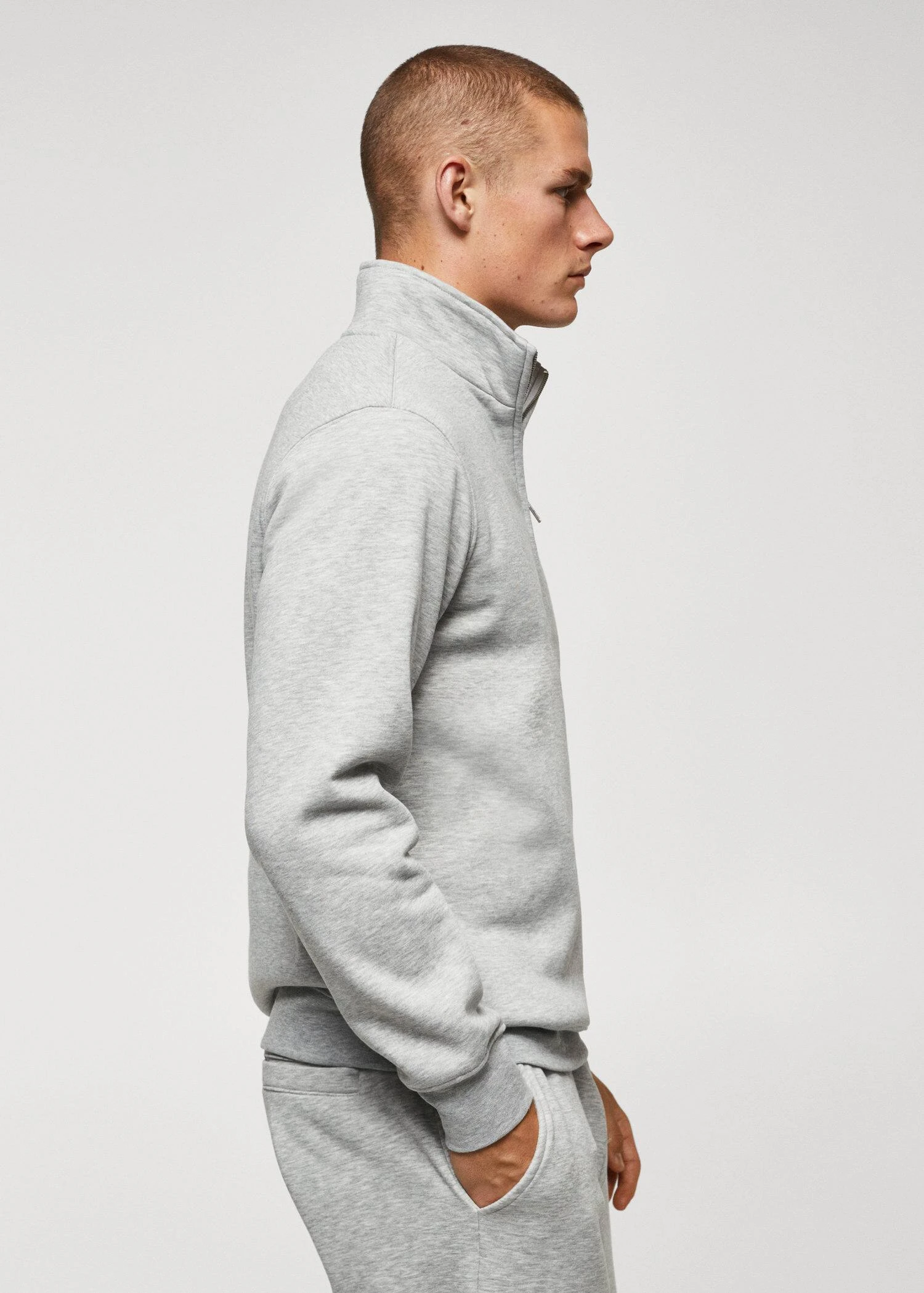 Sweat-shirt Coton Col Zippé 7 Sweat-shirt Coton Col Zippé – Image 5