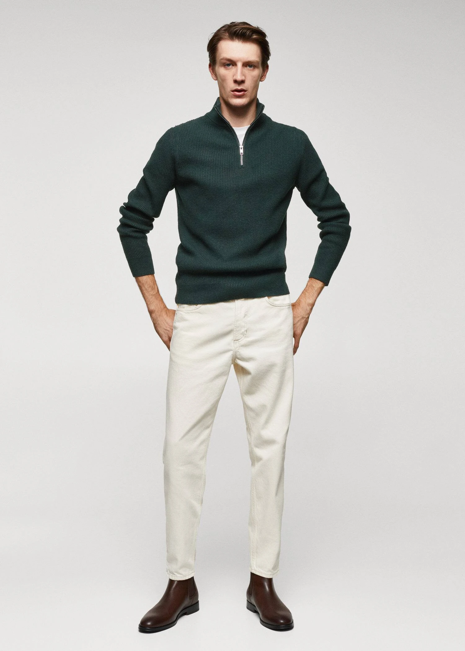 Pull-over Zippé Maille Côtelée 18 Pull-over Zippé Maille Côtelée – Image 16