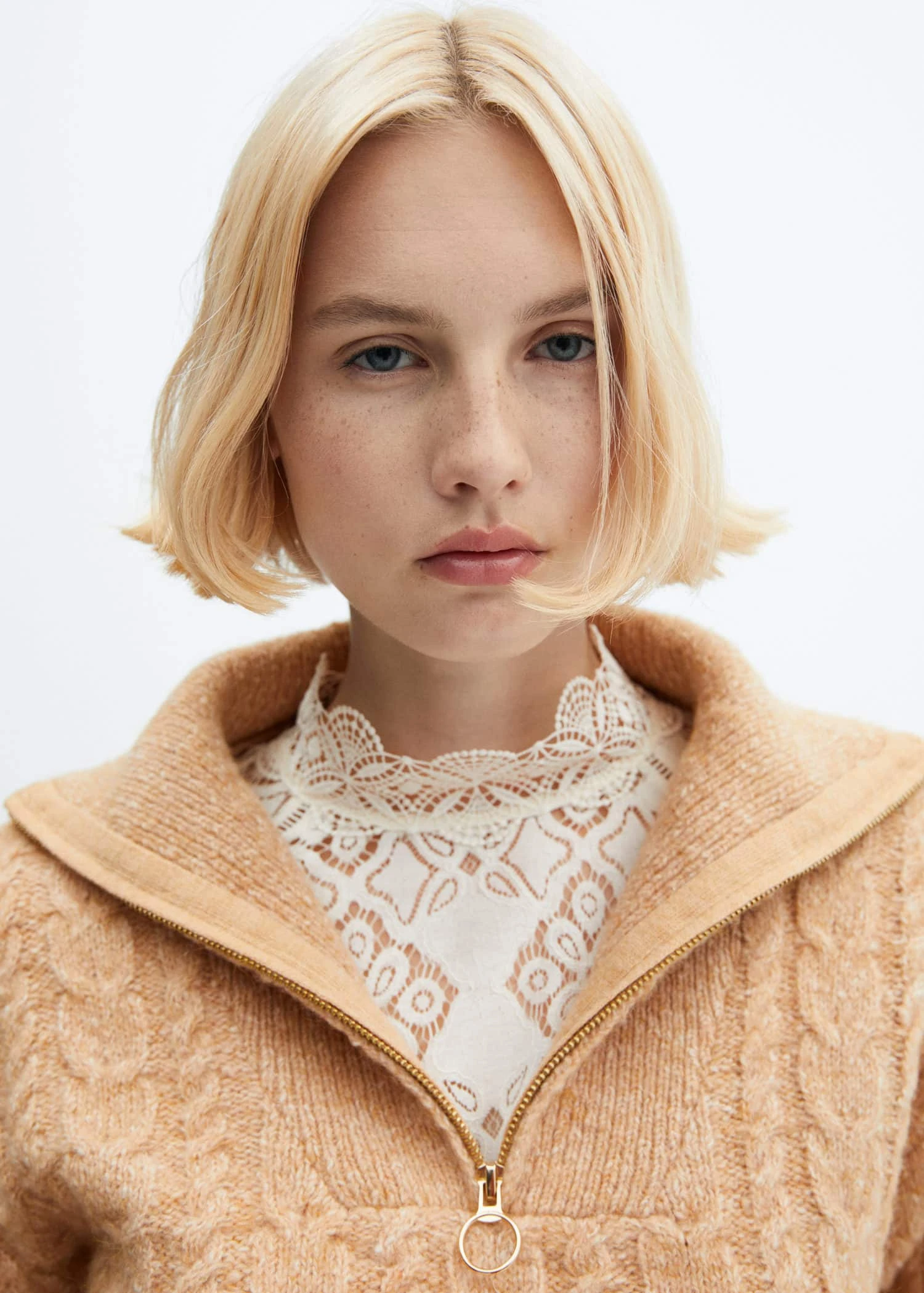 Pull-over Torsades Col Zippé 6 Pull-over Torsades Col Zippé – Image 4