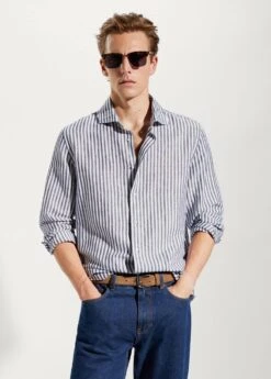 Chemise Slim Fit Lin à Rayures -Vêtements Pascher 57010622 56