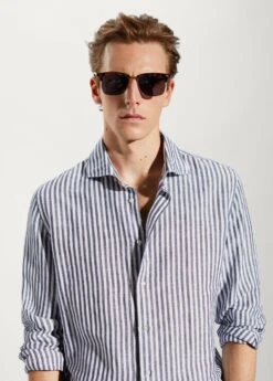 Chemise Slim Fit Lin à Rayures -Vêtements Pascher 57010622 56 D1