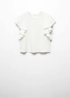 T-shirt En Coton à Volants