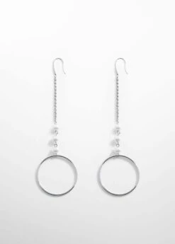 Boucles D'oreilles Fil Strass Anneau