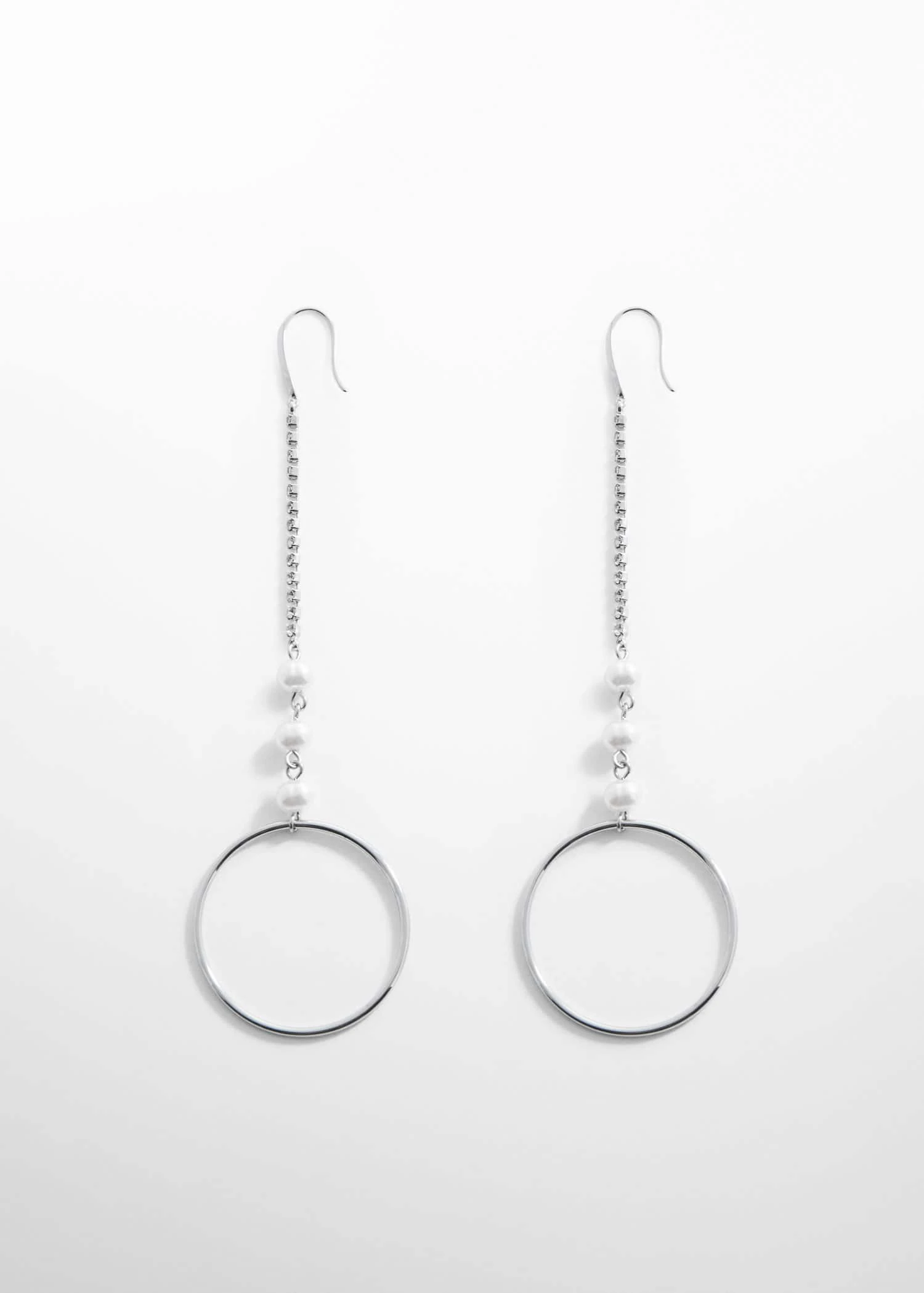 Boucles D'oreilles Fil Strass Anneau 3 Boucles D'oreilles Fil Strass Anneau