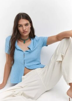 T-shirt Texturé Boutons -Vêtements Pascher 57012894 50 D2