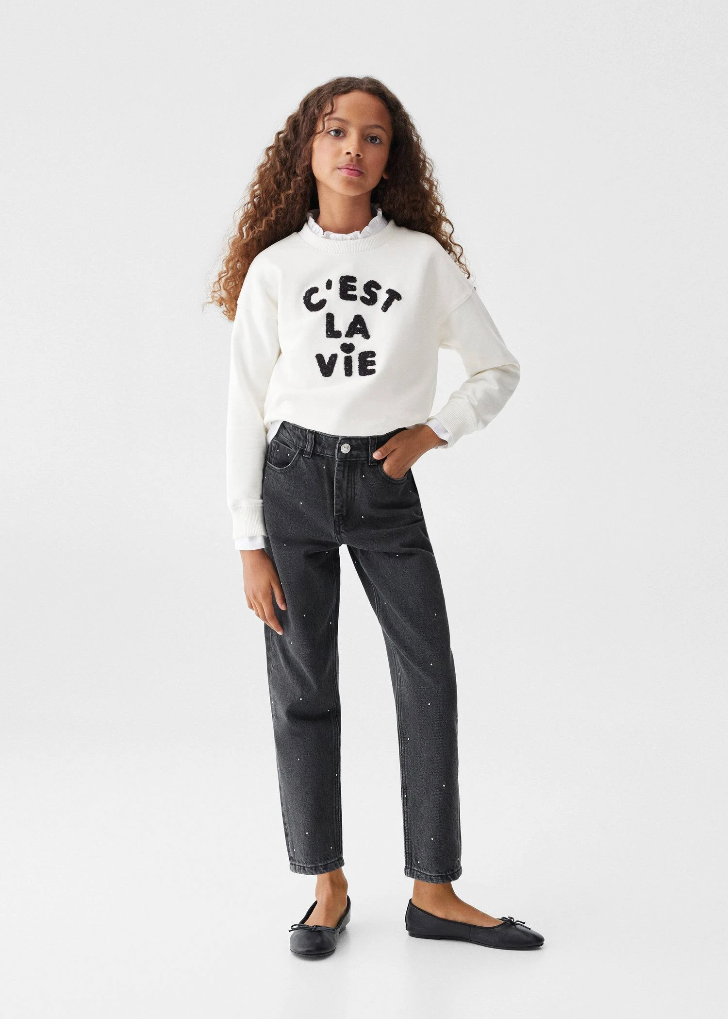 Jean Mom-fit Détails Brillants 4 Jean Mom-fit Détails Brillants – Image 2