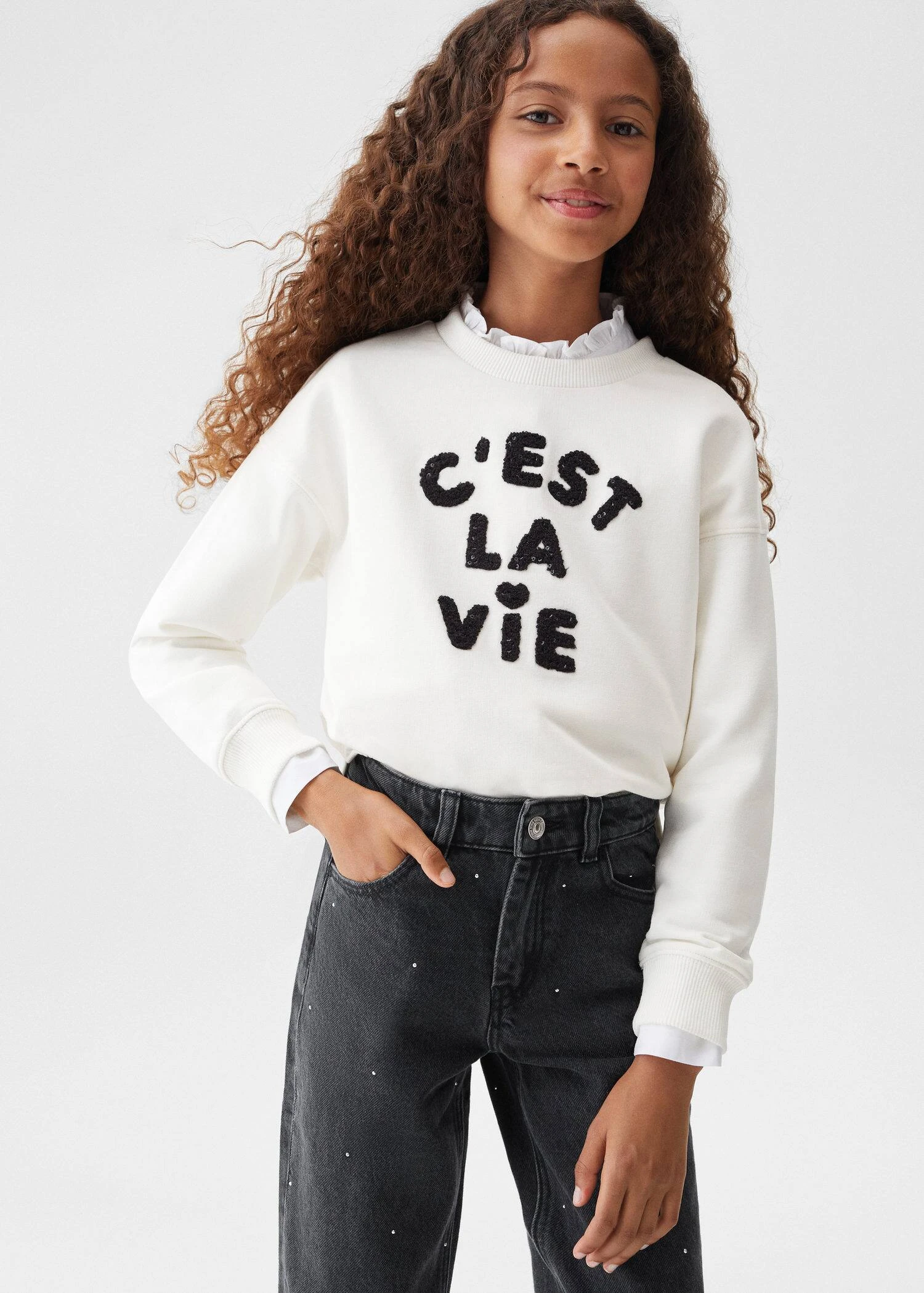 Jean Mom-fit Détails Brillants 5 Jean Mom-fit Détails Brillants – Image 3