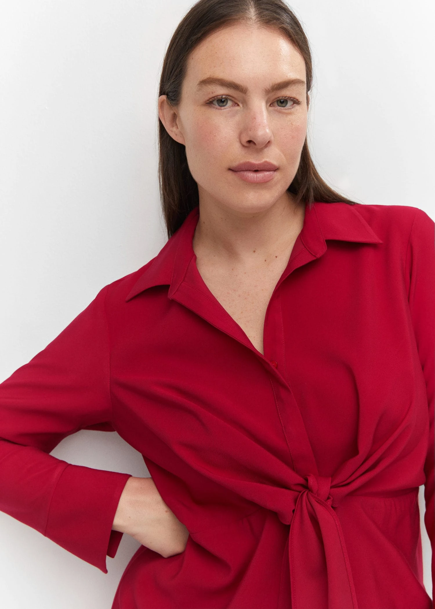 Robe Chemise Détail Nœud 8 Robe Chemise Détail Nœud – Image 6