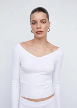 Pull-over Maille Côtelée Dos Plongeant -Vêtements Pascher 57013809 05 D1