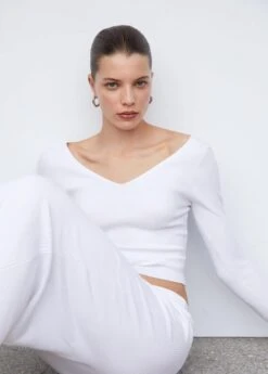 Pull-over Maille Côtelée Dos Plongeant -Vêtements Pascher 57013809 05 D2