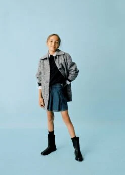 Manteau à Chevrons Boutonné