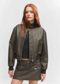 Veste Bomber Effet Usé