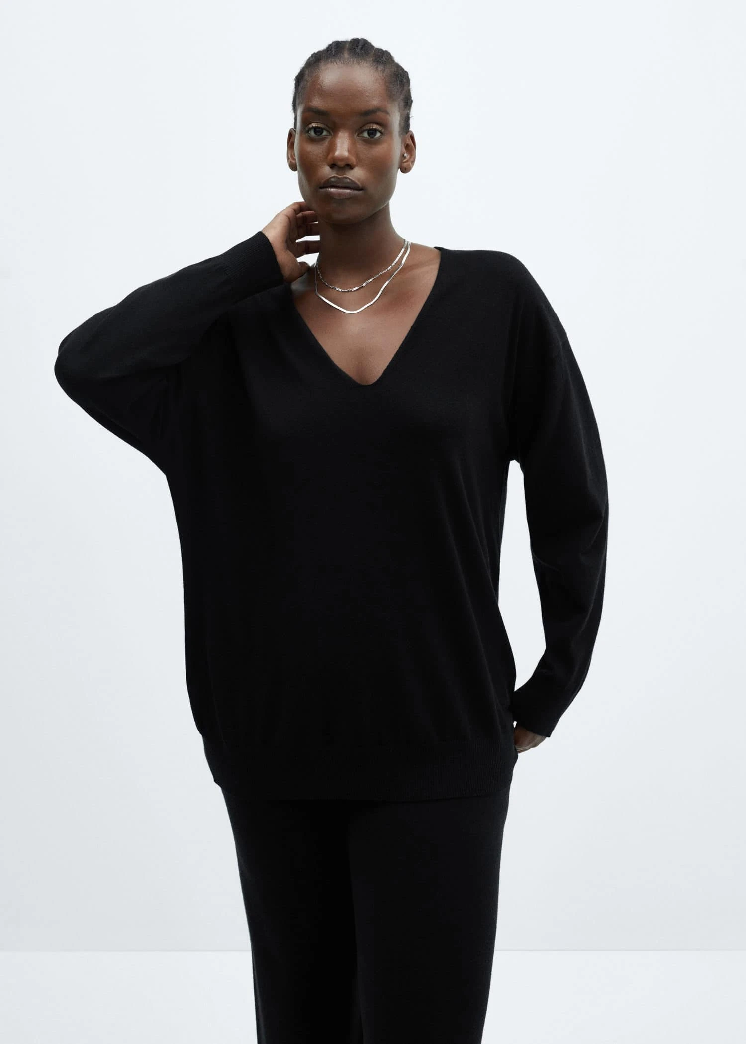 Pull-over Maille Fine Col V 9 Pull-over Maille Fine Col V – Image 7