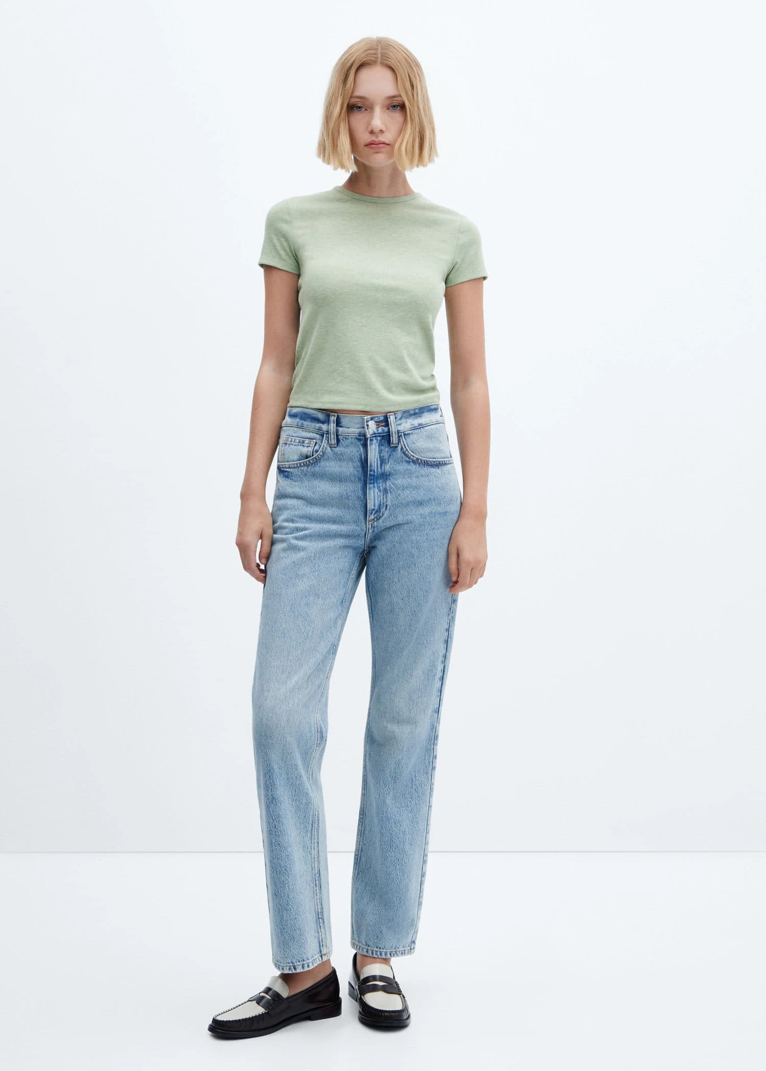 T-shirt Manches Courtes Maille Côtelée 4 T-shirt Manches Courtes Maille Côtelée – Image 2