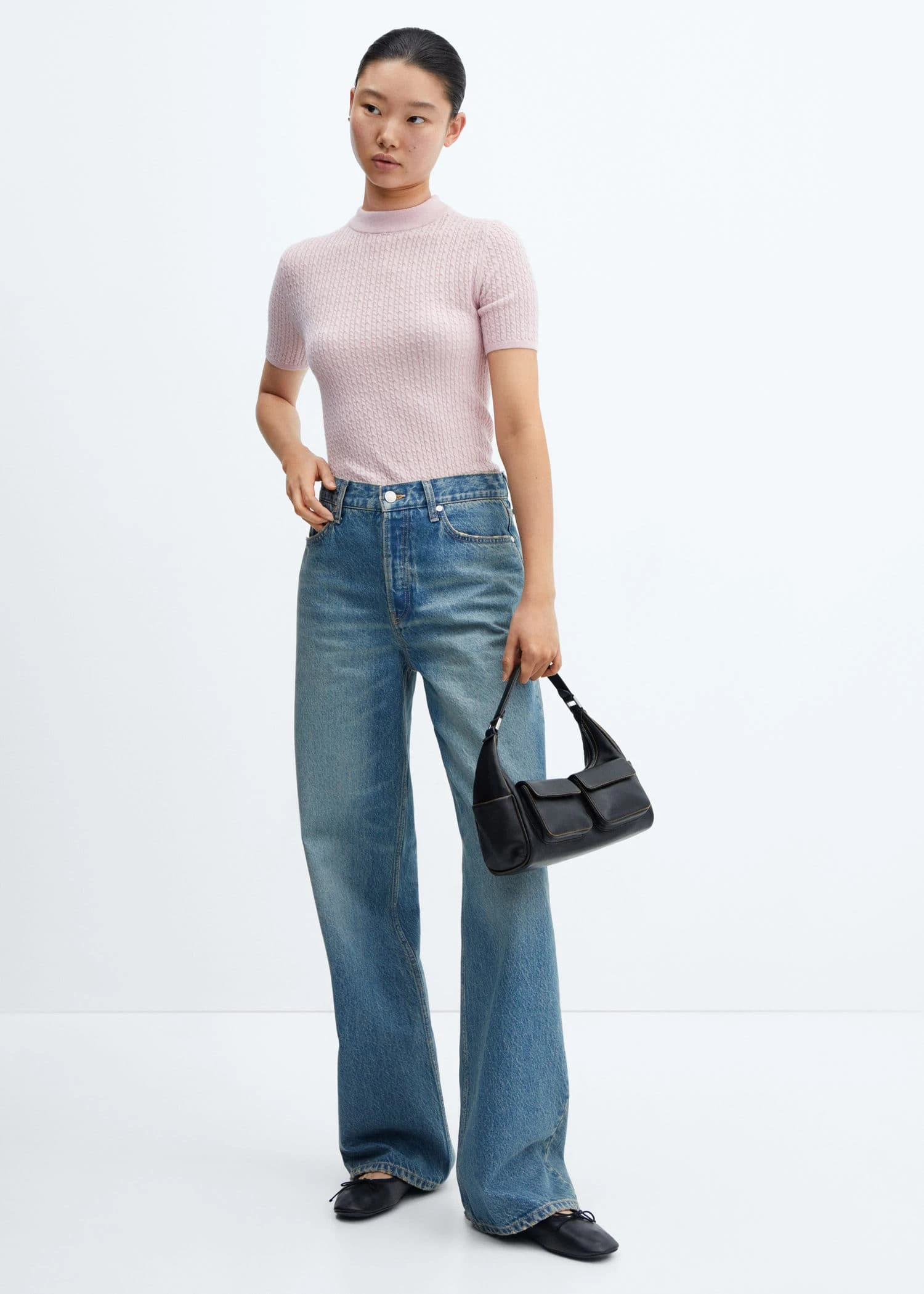 Pull-over Laine Torsades Manches Courtes 4 Pull-over Laine Torsades Manches Courtes – Image 2