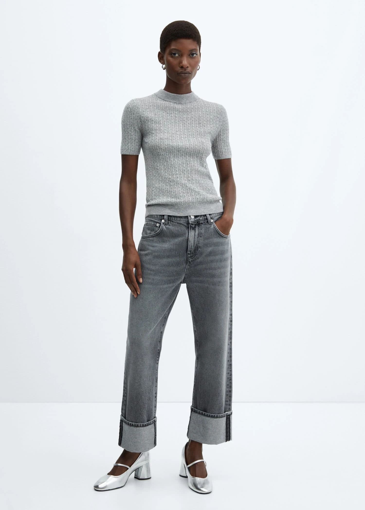 Pull-over Laine Torsades Manches Courtes 10 Pull-over Laine Torsades Manches Courtes – Image 8