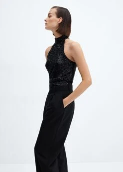 Top Emmanchures Américaines Sequins