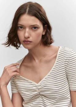 T-shirt Coton Détail Froncé -Vêtements Pascher 57022888 05 D1