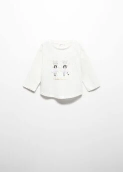 T-shirt Manches Longues Imprimé Relief