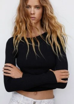 Pull-over Maille Côtelée Col Rond -Vêtements Pascher 57023811 99 D1