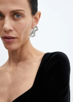 Boucles D'oreilles Nœud Strass