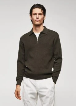 Polo Maille Coton Fermeture Éclair