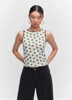 Top Imprimé Ouverture Au Dos