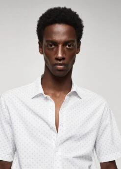 Chemise 100 % Coton Manches Courtes En Micro-imprimé 12 Chemise 100 % Coton Manches Courtes En Micro-imprimé -Vêtements Pascher 57025790 01 D1