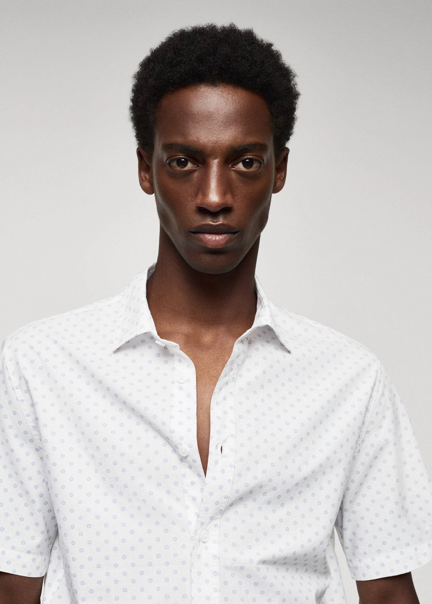 Chemise 100 % Coton Manches Courtes En Micro-imprimé 6 Chemise 100 % Coton Manches Courtes En Micro-imprimé – Image 4